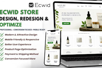 design, redesign and optimize ecwid ecommerce store for better conversions