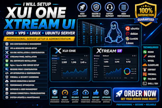 setup xui one, xtream UI, dns, vps, linux, ubuntu server, sever installation