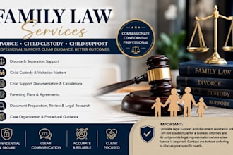 be your family lawyer for divorce, child custody and child support cases