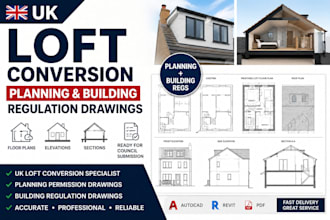 design UK loft conversion planning and building regulation drawings