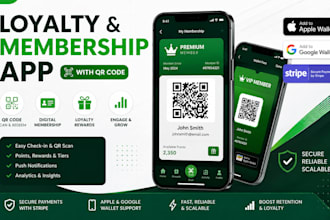 build a loyalty app with qr code, membership app with apple stripe google wallet