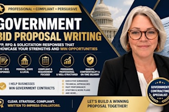write government contract bid proposal, rfp and rfq response
