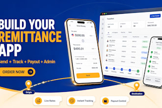 build a remittance money transfer web and mobile app platform