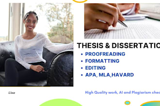 proofread, humanize and format your thesis or dissertation in apa7, harvard, mla