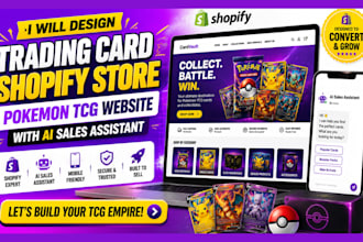 design trading card shopify store pokemon tcg website with ai sales assistant