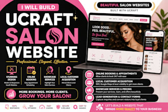 ucraft salon website services booking appointments local customer acquisition