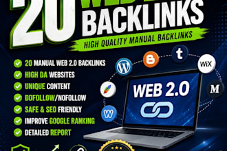 create 20 high quality manual web2 0 backlinks