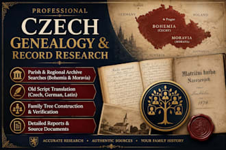 do professional czech genealogy research and find historical family records