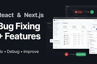 fix react and next js bugs and add features to your web app