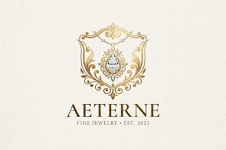 design a luxurious necklace logo for your brand