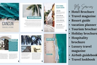 design luxury hotel brochure, travel magazine, resort guide vacation planner PDF