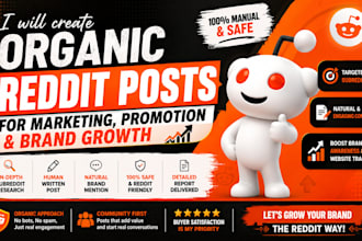 create organic reddit post for marketing, promotion and brand growth