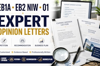 write and prepare independent expert opinion letters for eb1