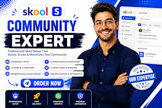 setup skool community, online course and membership