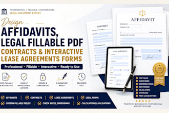 design affidavits, legal fillable pdf contract interactive lease agreements form