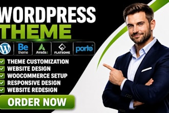 customise and design betheme, avada, flatsome or porto theme wordpress website