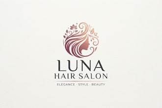 design a stylish hair logo for your brand