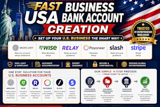 fast usa business bank creation with mercury wise relay payoneer slash stripe