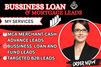 provide verified mca  leads merchant cash advanced leads and bussiness loan lead