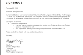 be your professional pashto,hindi,punjabi and urdu interpreter