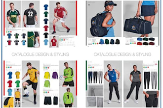 design product catalog lookbook, sell sheet for fashion and sportwear brands