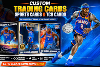 design custom trading cards, tcg cards, sports cards and game cards