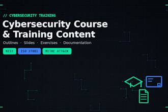 prepare complete cybersecurity course with slides, exercises, and documentation