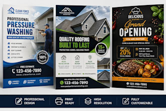 design professional business and handyman flyers