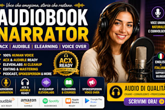 audiobook narrator acx audible editing eleaning voice over spokesperson 11labs