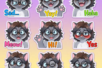 draw custom furry stickers, furry emotes, for telegram, discord and more