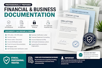 prepare US CPA letter notary letter comfort letter and income verification
