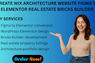 create wix architecture website figma to elementor real estate bricks builder