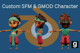 port or create 3d character for sfm gmod l4d2 tf2 cs2 source engine playermodel