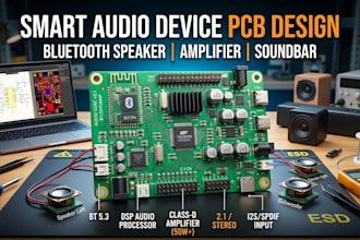 design smart audio device pcb, bluetooth speaker, amplifier, and soundbar