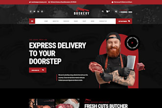 create meat farm butcher and seafood store website