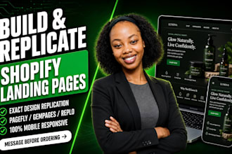 clone shopify landing page or shopify website, product landing page