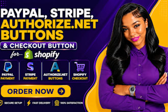 set up paypal, stripe, authorize net buttons, credit card, checkout for shopify