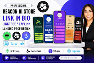 design beacons ai store, taplink, link, link inbio, linktree, beacons ai landing