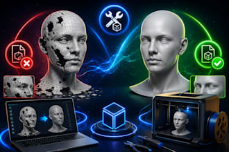 stl file repair, mesh cleanup, custom 3mf modification, stl file for 3d printing
