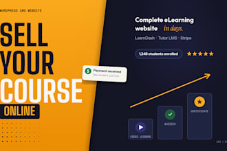 build wordpress lms website with learndash or tutor lms for elearning