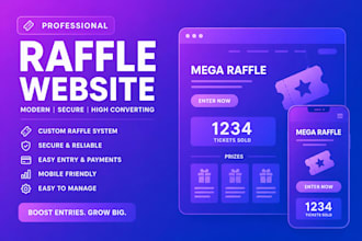 create a raffle, competition website with subscription