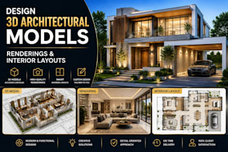 design 3d architectural models, renderings and interior layouts