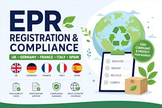 handle epr registration and compliance for UK, germany, france, italy, spain
