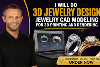 do 3d jewelry design, jewelry cad modeling for 3d printing and rendering