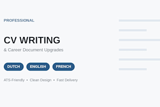 write or upgrade your professional CV or resume