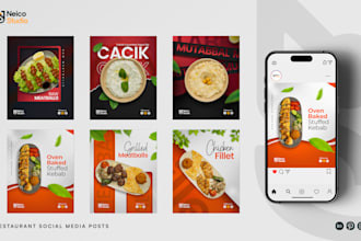 design modern restaurant and food social media posts