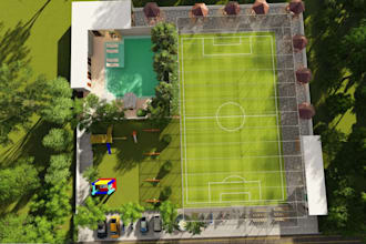 cgi 3d outdoor fitness area,master plan,kids play,amusement design,sport center