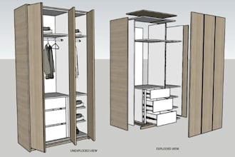 create furniture assembly instructions, drawings and manuals