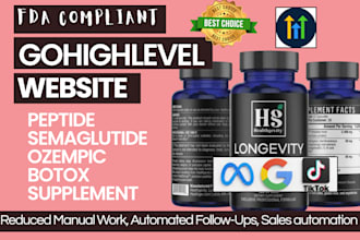design gohighlevel peptide website fda compliant semaglutide website ozempic ads