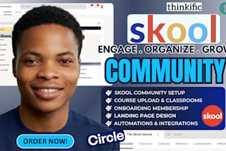 skool community setup skool online course creation repair skool management